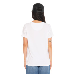 T-shirt femme col rond avec imprimé logo devant Retro