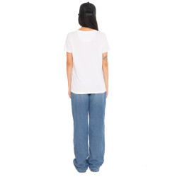 T-shirt femme col rond avec imprimé logo devant Retro