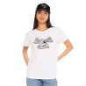 T-shirt femme col rond avec imprimé logo devant Retro