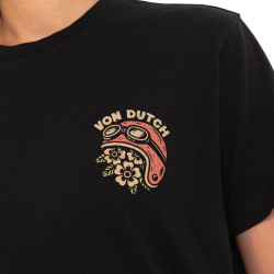 T-shirt femme col rond avec imprimé devant et dos Smoke