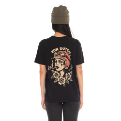 T-shirt femme col rond avec imprimé devant et dos Smoke