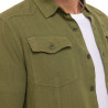 Chemise homme manches longues en coton et lin broderie dos Lino