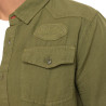 Chemise homme manches longues en coton et lin broderie dos Lino