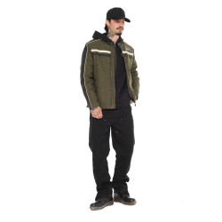 Veste motard doublée homme en simili Leroy