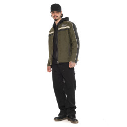 Veste motard doublée homme en simili Leroy