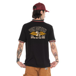 Polo en jersey bicolore avec print et écusson Harrold