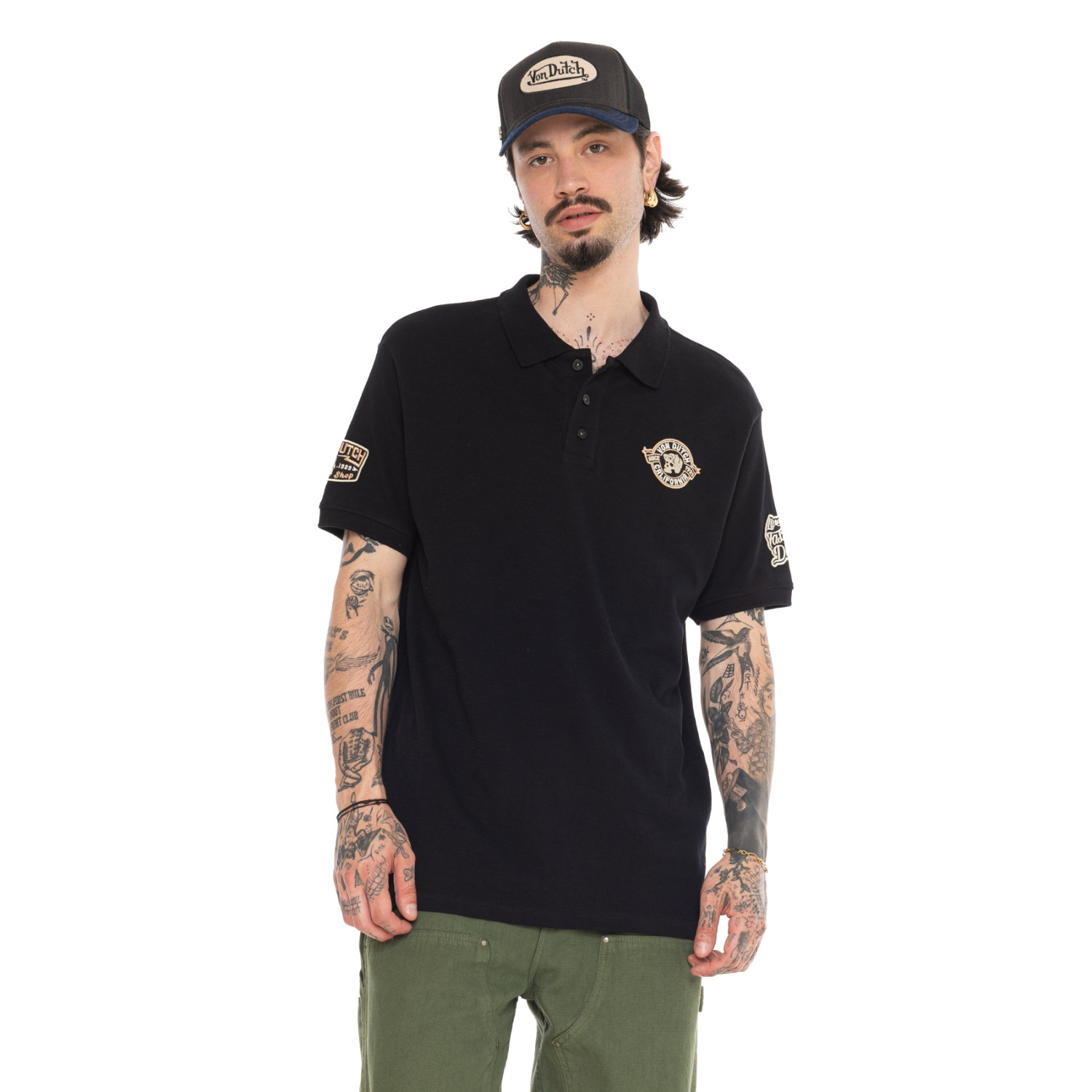 Polo piqué slub avec écusson Raph
