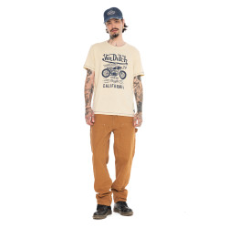 T-shirt homme regular en slub heavy wash print devant Zane