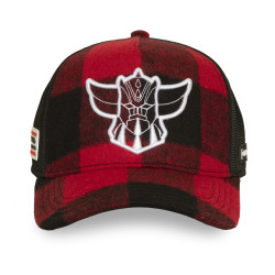 Casquette trucker premium avec filet et logo brodé Goldorak Head