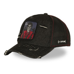 Casquette trucker effet usé avec filet et patch Pop Legend