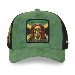 Casquette trucker en suédine avec filet et patch Reggae Legend