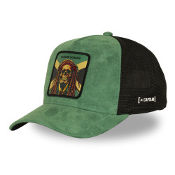 Casquette trucker en suédine avec filet et patch Reggae Legend
