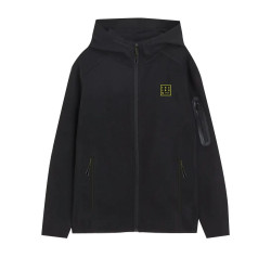Sweat sport zippé à capuche junior en interlock et patch rubber Clyde