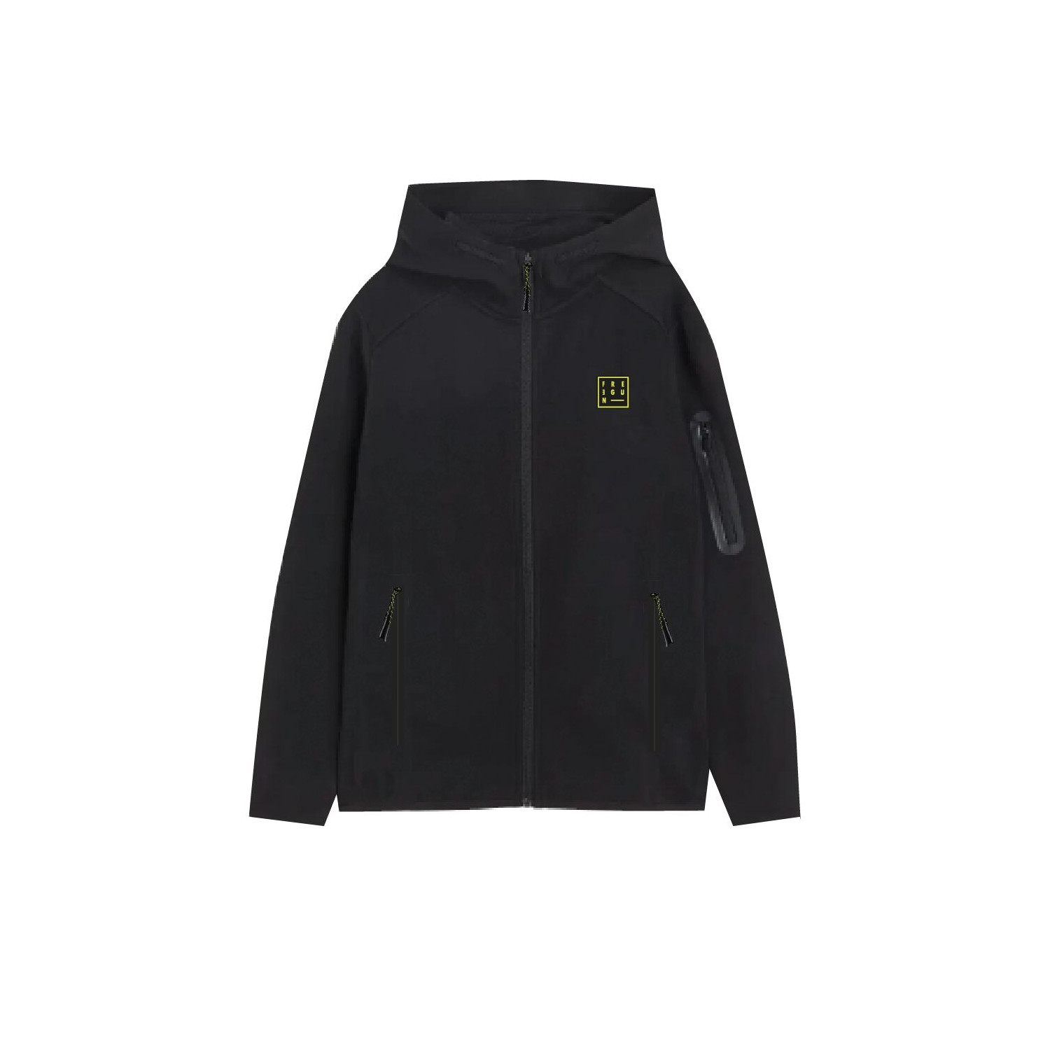 Sweat sport zippé à capuche junior en interlock et patch rubber Clyde