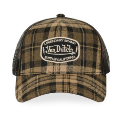 Casquette baseball avec filet imprimé carreaux et écusson Carreaux 08