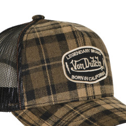Casquette baseball avec filet imprimé carreaux et écusson Carreaux 08