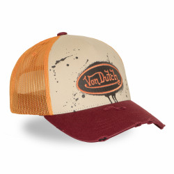 Casquette baseball imprimée devant avec filet et écusson Tag