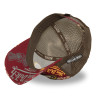 Casquette trucker imprimée avec filet et effet usé avec écusson Cafe