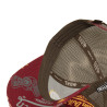 Casquette trucker imprimée avec filet et effet usé avec écusson Cafe