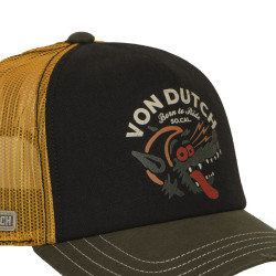 Casquette trucker filet effet usé avec print Crew Wolfy