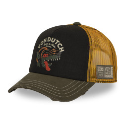 Casquette trucker filet effet usé avec print Crew Wolfy