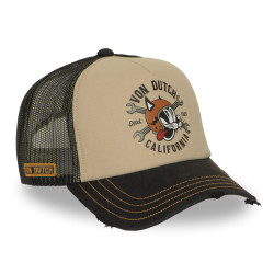 Casquette trucker filet effet usé avec print Crew Catlifornia