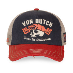 Casquette trucker filet effet usé avec print Crew Skull