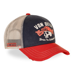 Casquette trucker filet effet usé avec print Crew Skull