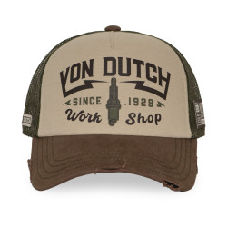 Casquette trucker filet effet usé avec print Crew Work Shop