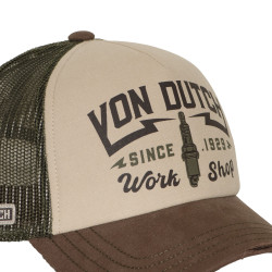 Casquette trucker filet effet usé avec print Crew Work Shop