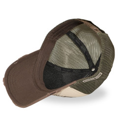 Casquette trucker filet effet usé avec print Crew Work Shop