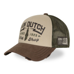 Casquette trucker filet effet usé avec print Crew Work Shop