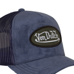 Casquette trucker en suédine avec filet et écusson fourrure Fur