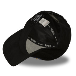 Casquette trucker en suédine avec filet et écusson fourrure Fur