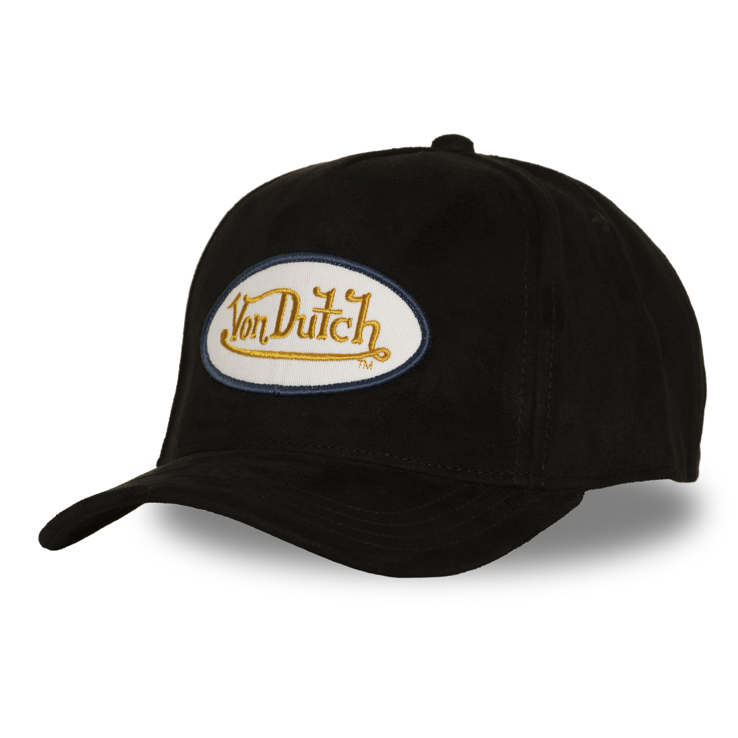 Casquette trucker en suédine avec filet et écusson fourrure Fur