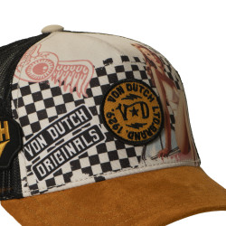 Casquette trucker imprimée en sublimation avec filet et écusson Subli