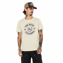 T-shirt col rond en coton homme avec Logo Log8 Crème