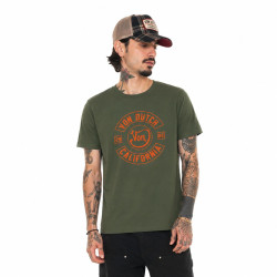 T-shirt col rond en coton homme avec Logo Log8 Kaki