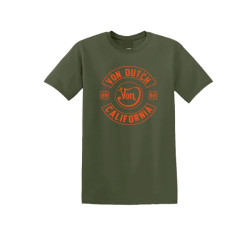 T-shirt col rond en coton homme avec Logo Log8 Kaki