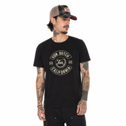 T-shirt col rond en coton homme avec Logo Log8 Noir