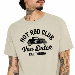 T-shirt col rond en coton homme avec Logo Log9 Crème
