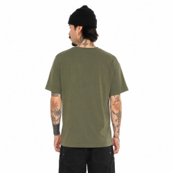 T-shirt col rond en coton homme avec Logo Log9 Kaki