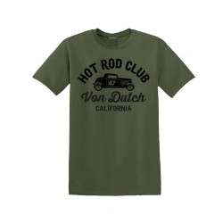 T-shirt col rond en coton homme avec Logo Log9 Kaki