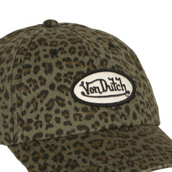 Casquette dad cap all over print léopard et écusson AOP