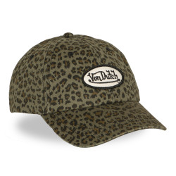 Casquette dad cap all over print léopard et écusson AOP