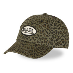 Casquette dad cap all over print léopard et écusson AOP