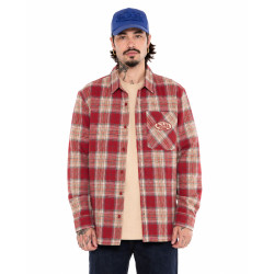 Chemise à carreaux manches longues femme avec poche patch tissé Deby