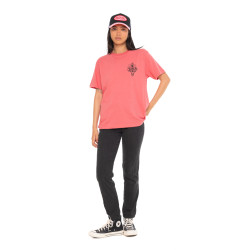 T-shirt femme col rond avec imprimé devant et dos Sacré Coeur