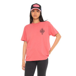 T-shirt femme col rond avec imprimé devant et dos Sacré Coeur
