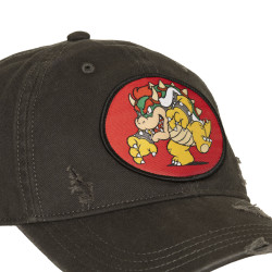 Casquette Basball effet usé avec patch Super Mario Bros Bowser